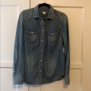 J. Crew Denim Collared Top